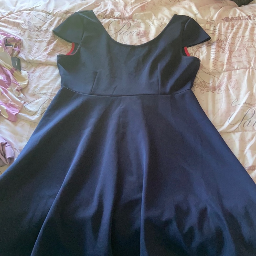 Pink and blue mini dress